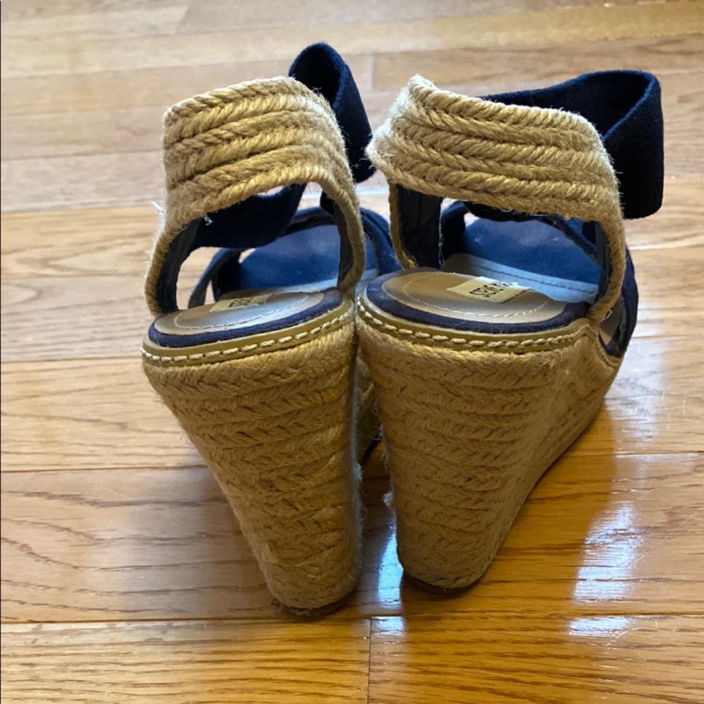 Steve Madden Navy Espadrille Wedge Sandals - Picture 3 of 9